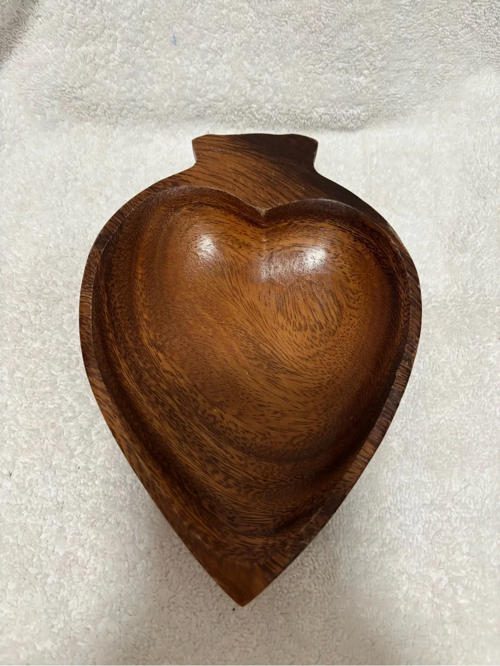 Hand-Carved Heart-Shaped Wooden Bowl - cottage core